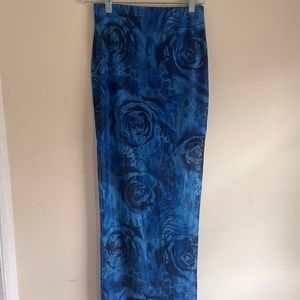 Floral print tube top and matching pencil skirt